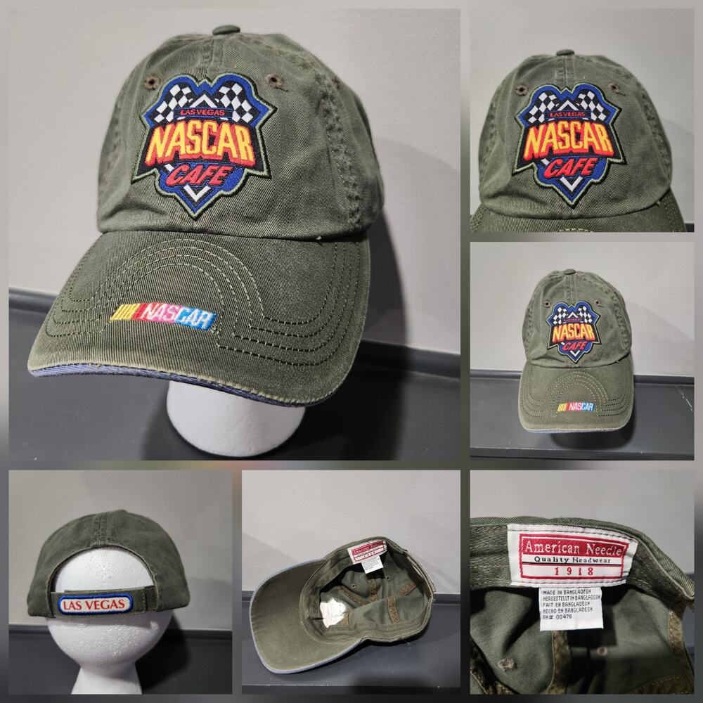 VTG 90s NASCAR Racing Cafe Las Vegas American Needle Strapback Hat Cap Racecar